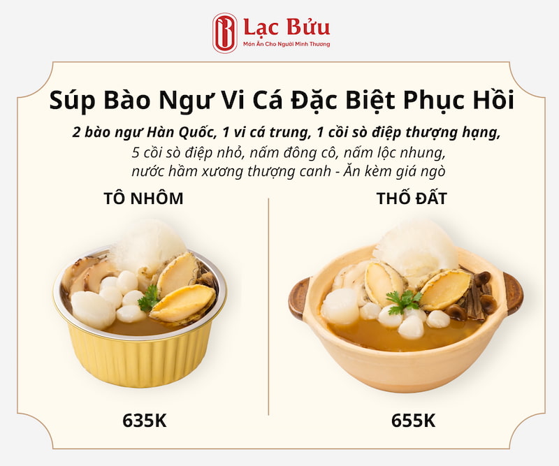 Súp bào ngư vi cá phục hồi