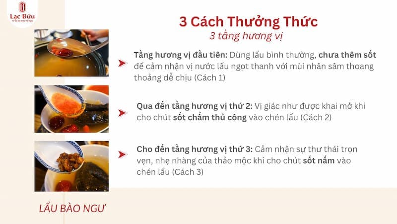 Cách nấu lẩu bào ngư 3 cách thưởng thức, trải nghiệm 3 tầng hương vị của nhà hàng Lạc Bửu. 6