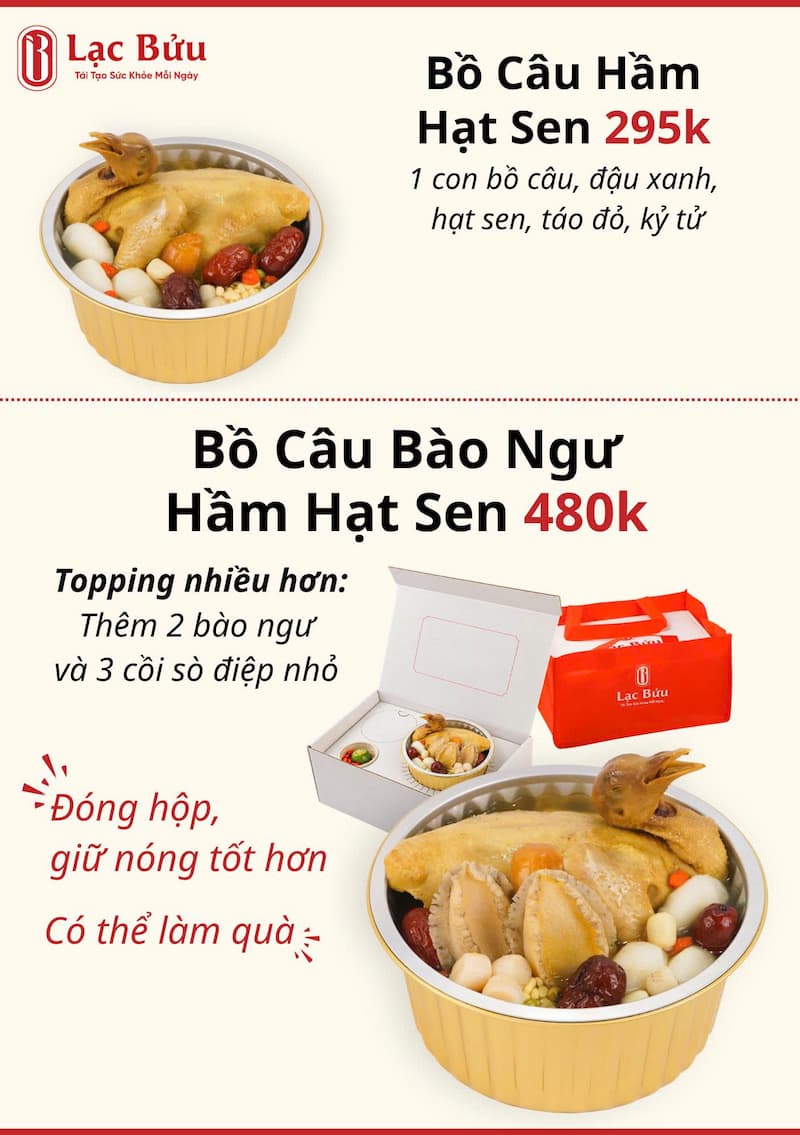 Bồ Câu Hầm Hạt Sen Phục Hồi