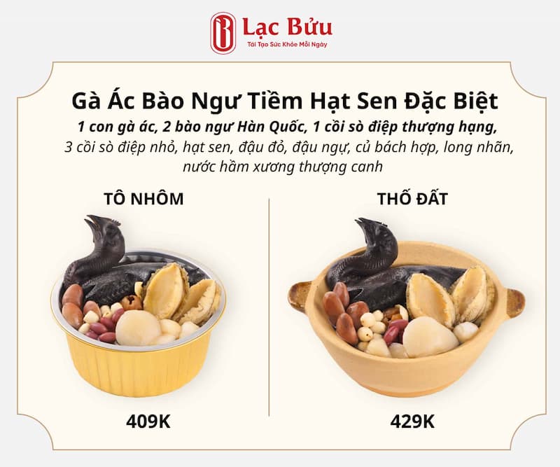 Gà Ác Bào Ngư Tiềm Hạt Sen